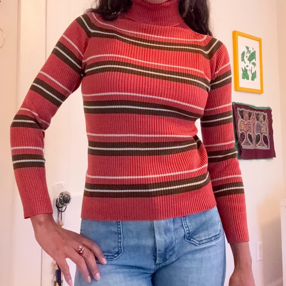 Striped Vintage Turtleneck Sweater